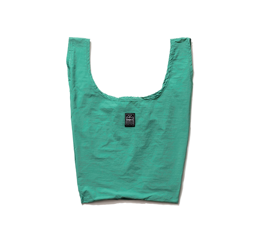 omcc japan, omcc uk stockist, omcc uk, nylon, reusable bag, found bath, found bath uk stockist, Ocean × Mountain × City × Creation, ocean mountain city creation, Small Shopping Bag green