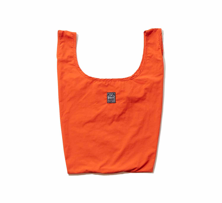 omcc japan, omcc uk stockist, omcc uk, nylon, reusable bag, found bath, found bath uk stockist, Ocean × Mountain × City × Creation, ocean mountain city creation, Small Shopping Bag orange
