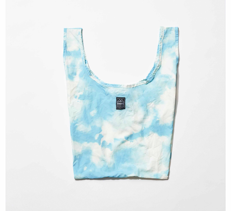  omcc japan, omcc uk stockist, omcc uk, nylon, reusable bag, found bath, found bath uk stockist, Ocean × Mountain × City × Creation, ocean mountain city creation, Small Shopping Bag tie-dye blue