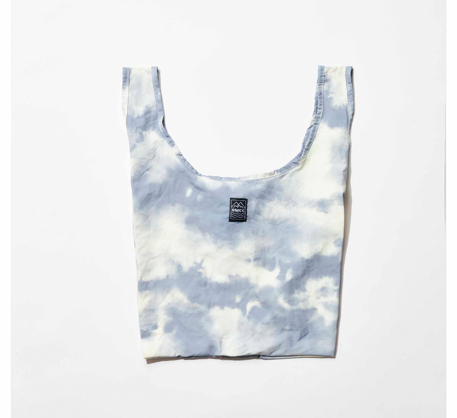 omcc japan, omcc uk stockist, omcc uk, nylon, reusable bag, found bath, found bath uk stockist, Ocean × Mountain × City × Creation, ocean mountain city creation, Small Shopping Bag tie-dye grey