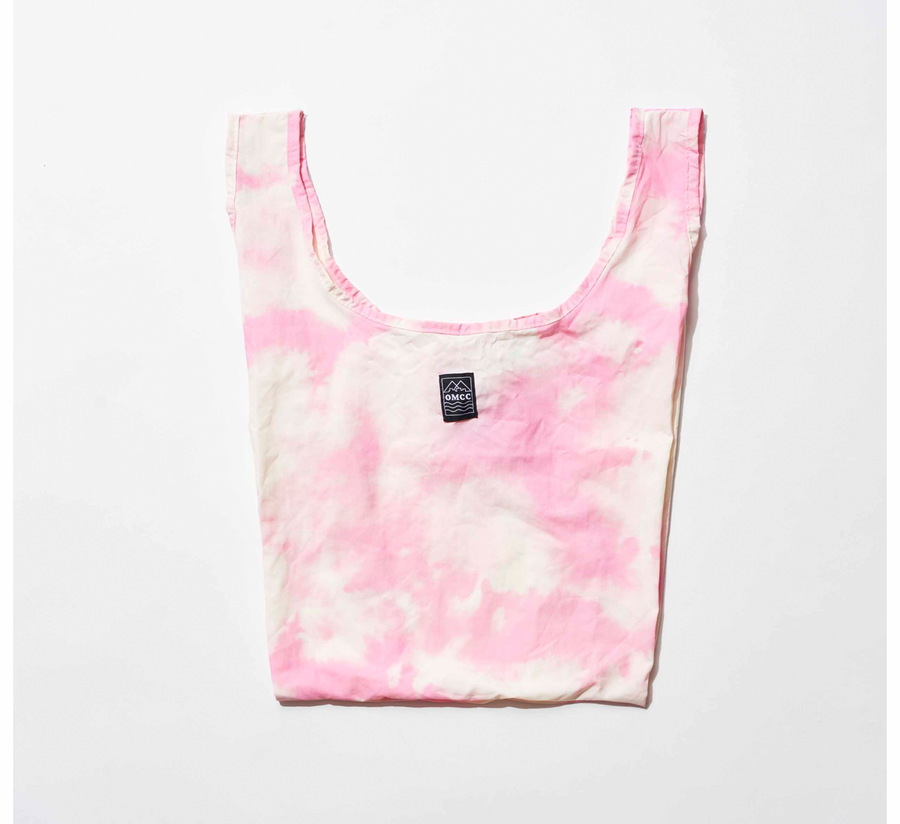 omcc japan, omcc uk stockist, omcc uk, nylon, reusable bag, found bath, found bath uk stockist, Ocean × Mountain × City × Creation, ocean mountain city creation, Small Shopping Bag tie-dye pink
