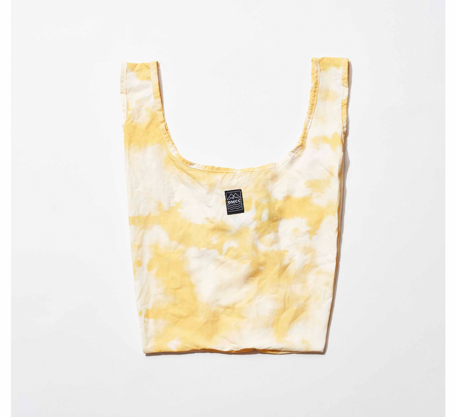 omcc japan, omcc uk stockist, omcc uk, nylon, reusable bag, found bath, found bath uk stockist, Ocean × Mountain × City × Creation, ocean mountain city creation, Small Shopping Bag tie-dye yellow