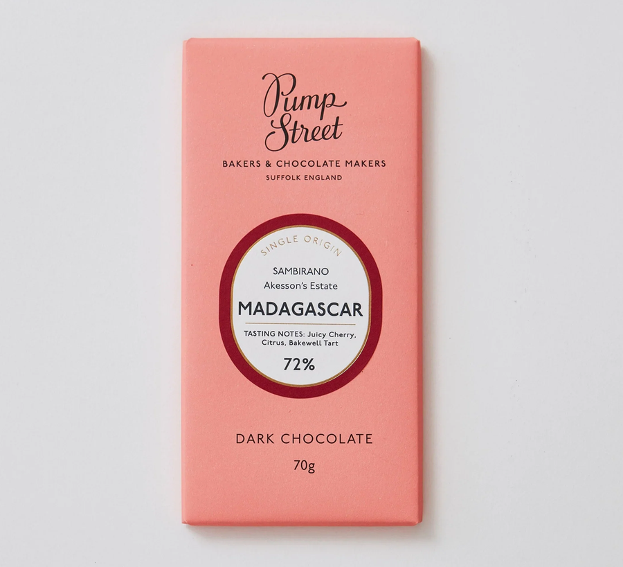 pump street chocolate, found bath, found bath uk stockist, chocolate, 72% madagascar dark chocolate