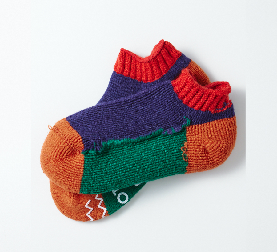 Rototo / Red and Navy Blue Slipper Socks
