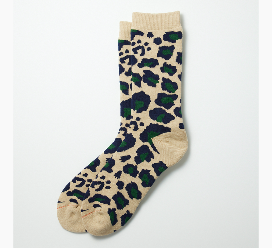 rototo, double face socks, found bath, found bath uk stockist, yellow, marl, cotton, wool, ro to to, Japanese socks, made in japan, towelling, rototo uk stockist, charcoal grey black leopard grey marl leopard navy and green