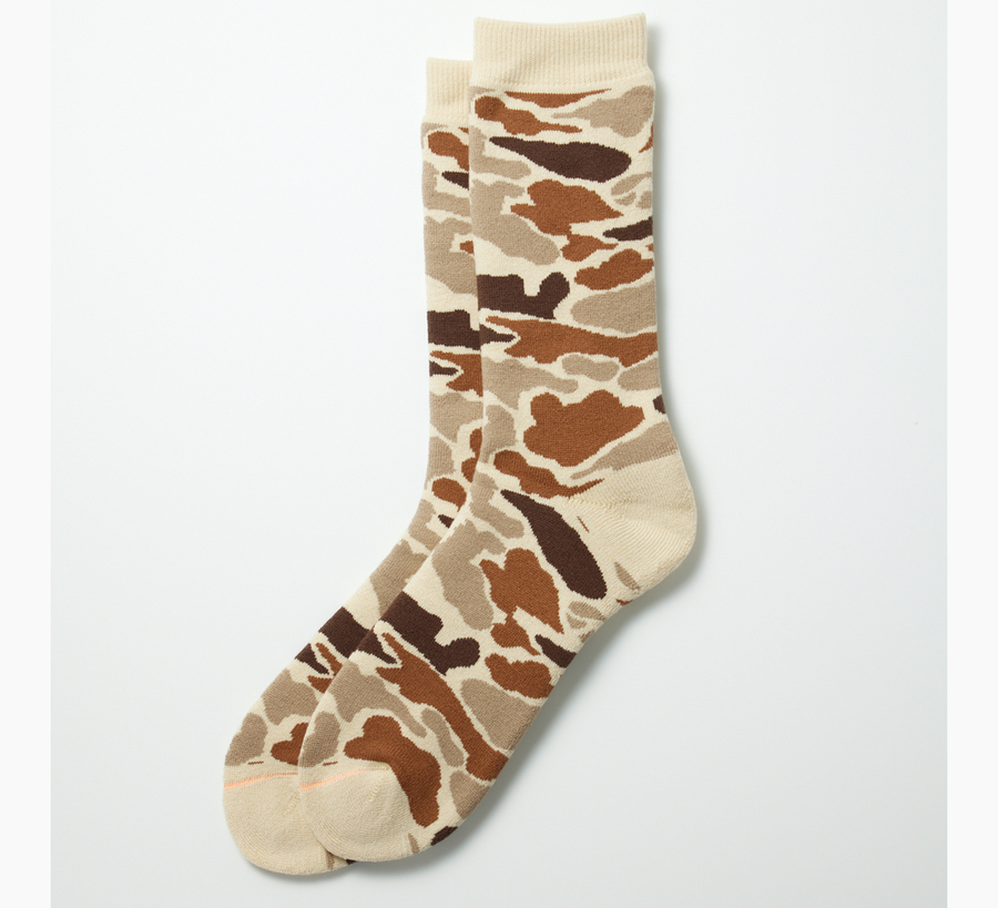 rototo, double face socks, found bath, found bath uk stockist, yellow, marl, cotton, wool, ro to to, Japanese socks, made in japan, towelling, rototo uk stockist, charcoal grey black leopard grey marl camo pink teal, beige camo green, brown, khaki, sand