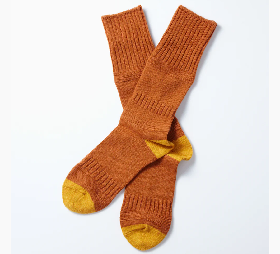 Rototo orange Guernsey Pattern Socks, found bath, found bath uk stockist, wool socks