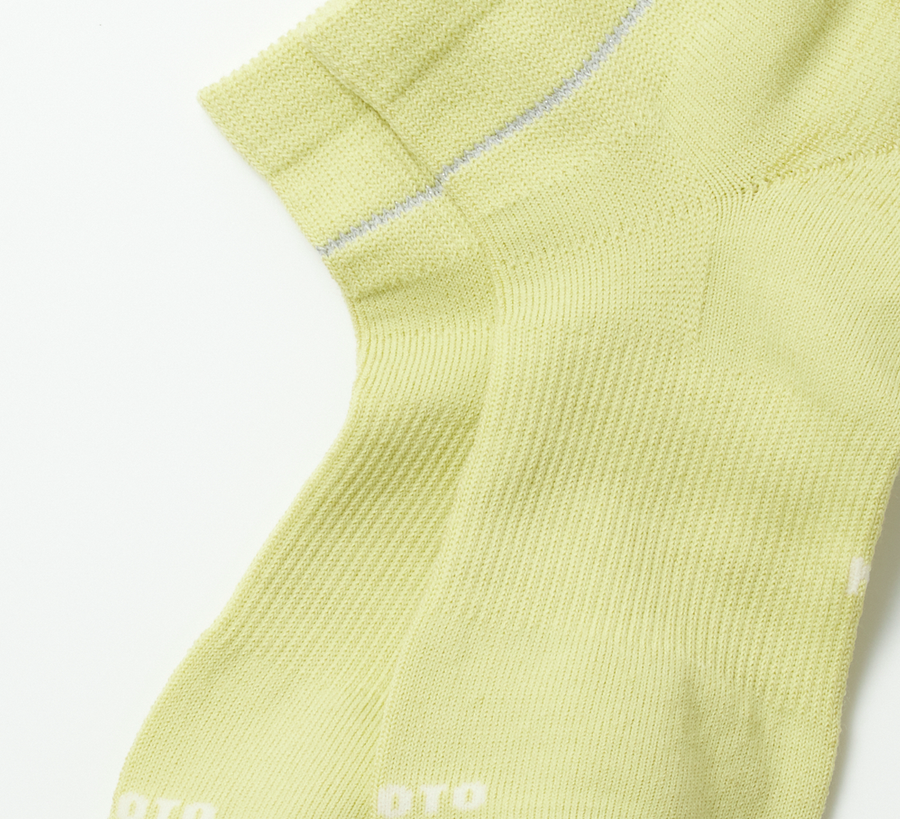 rototo, double face socks, found bath, found bath uk stockist, orange, marl, cotton, wool, ro to to, Japanese socks, made in japan, towelling, rototo uk stockist, lime All Rounder Socks