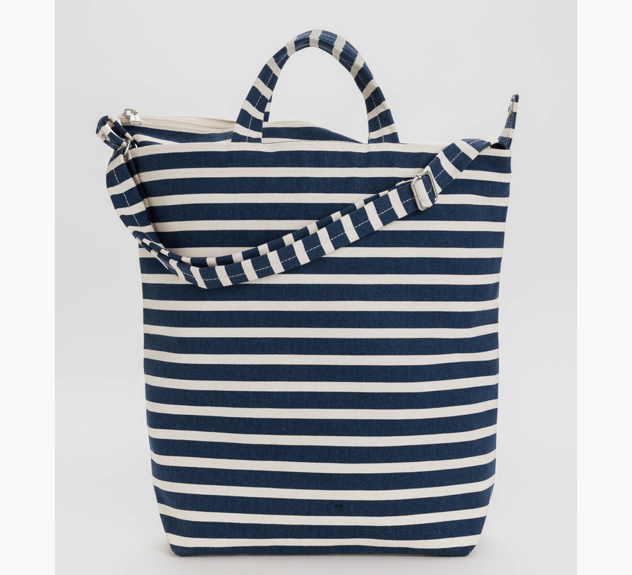 Navy stripe bag shop