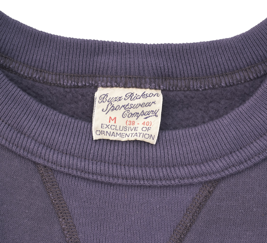 Buzz Rickson / Navy 4 Needle Plain Sweatshirt