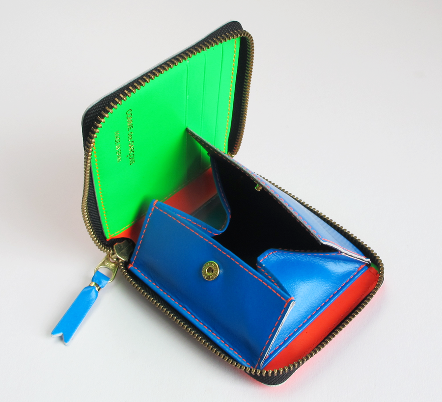 found bath, found bath uk stockist, super fluro orange, wallet, green, blue green, comme des garcons, paris