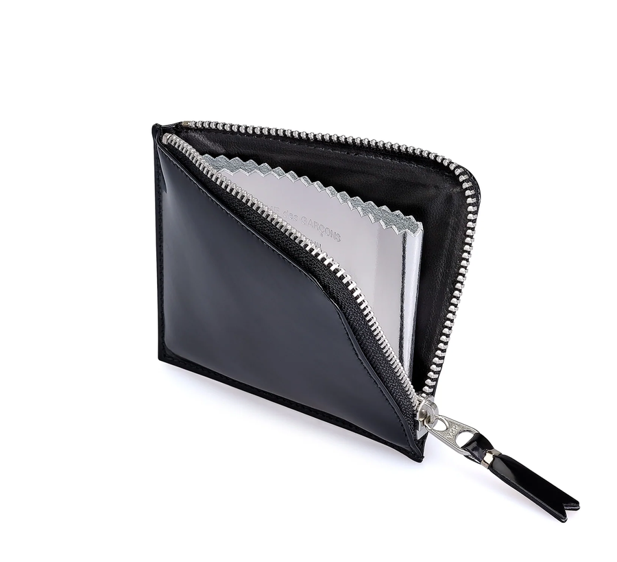 Comme des Garcons / Black & Silver Mirror Inside Wallet SA3100