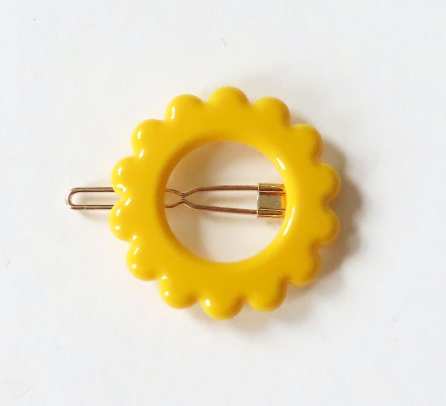 Kanel uk stockist found bath marigold yellow daisy Hair Clip, hair accessories, hair clips