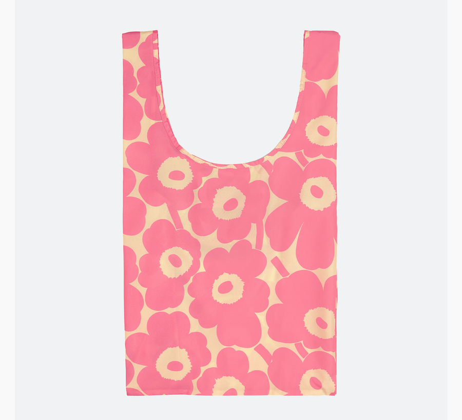 marimekko smart bag, smart bag pink unikko flower, found bath uk stockist pink reusable bag