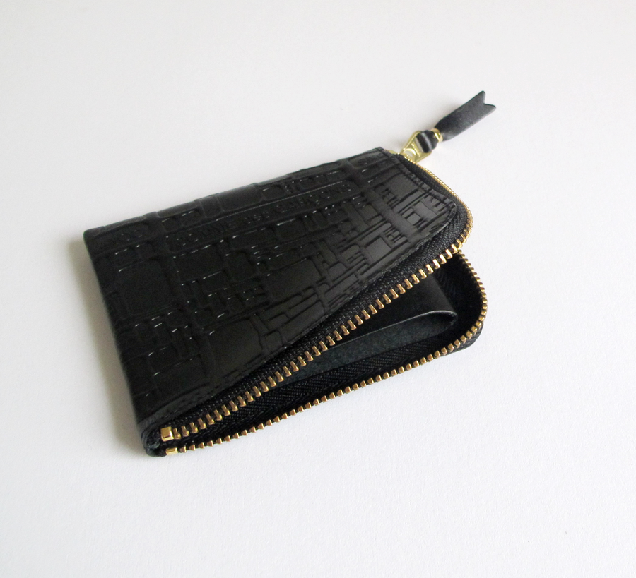 Comme des Garcons Black Embossed Logo Wallet SA3100