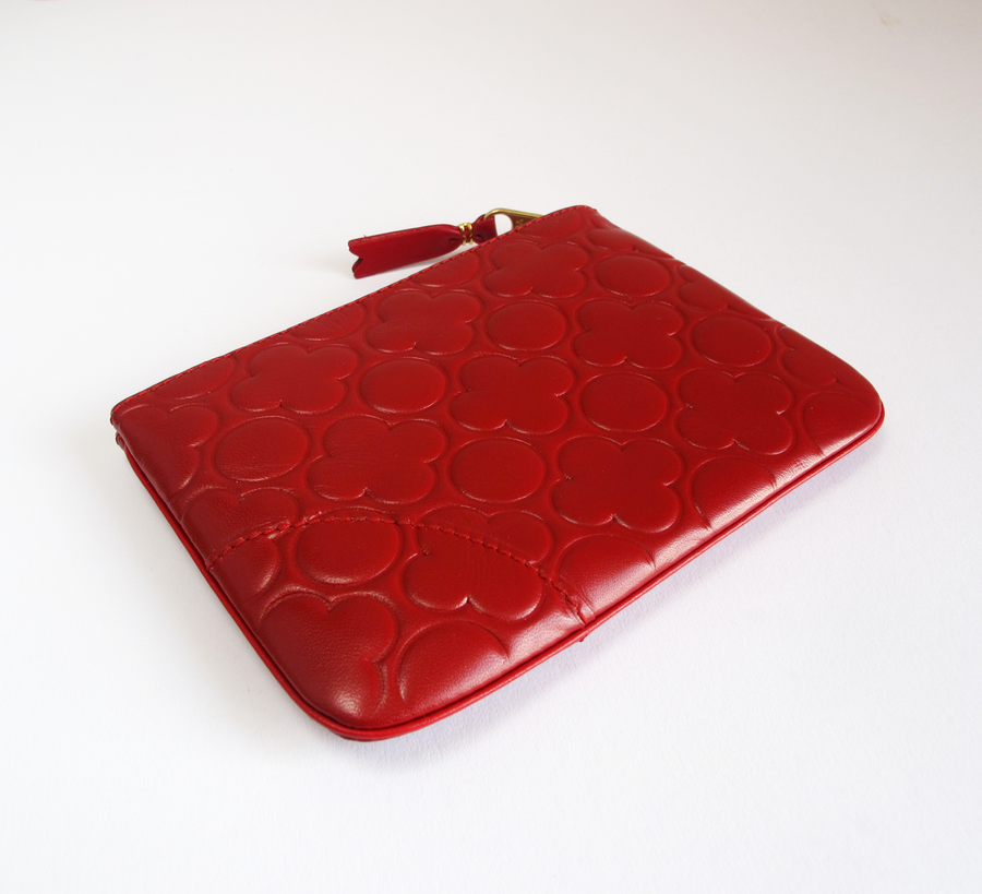 SA810ECB, comme des garcons, wallet, zip, red, colour embossed b, found bath, found bath uk, uk stockist