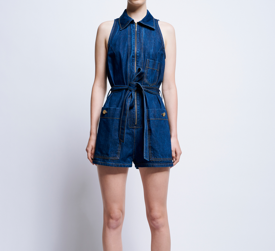 Karen walker denim jumpsuit sales